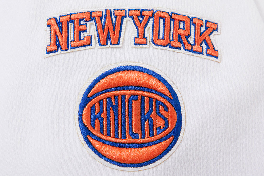 NBA New York Knick Classic Womens cropped white hoodie