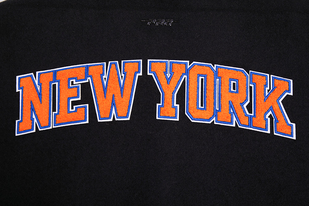 NBA New York Knicks Womens Black Wool Varsity Jacket