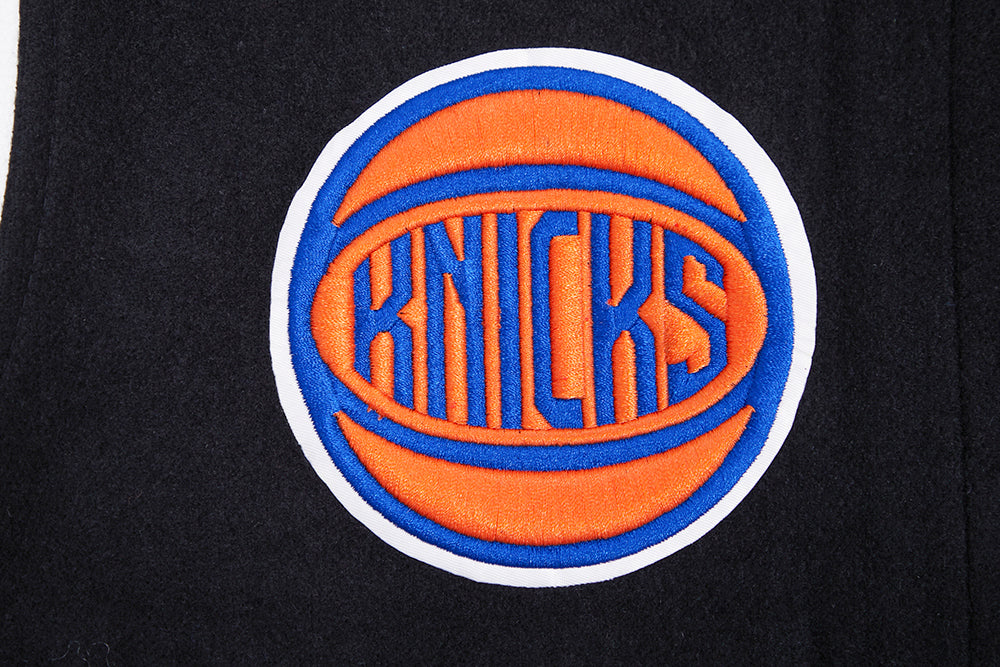 NBA New York Knicks Womens Black Wool Varsity Jacket