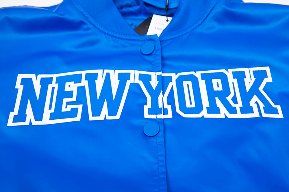 NBA New York Knicks Womens Classic Blue Satin Jacket