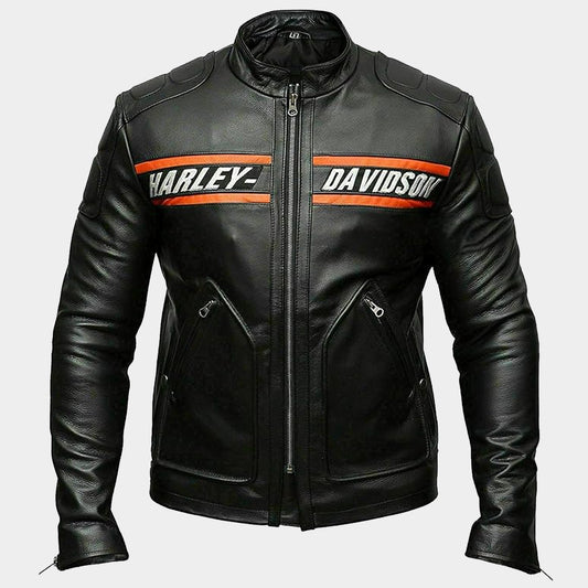 Bill Goldberg Motorcycle Black Motorcycle Real Cow Leather Jacket