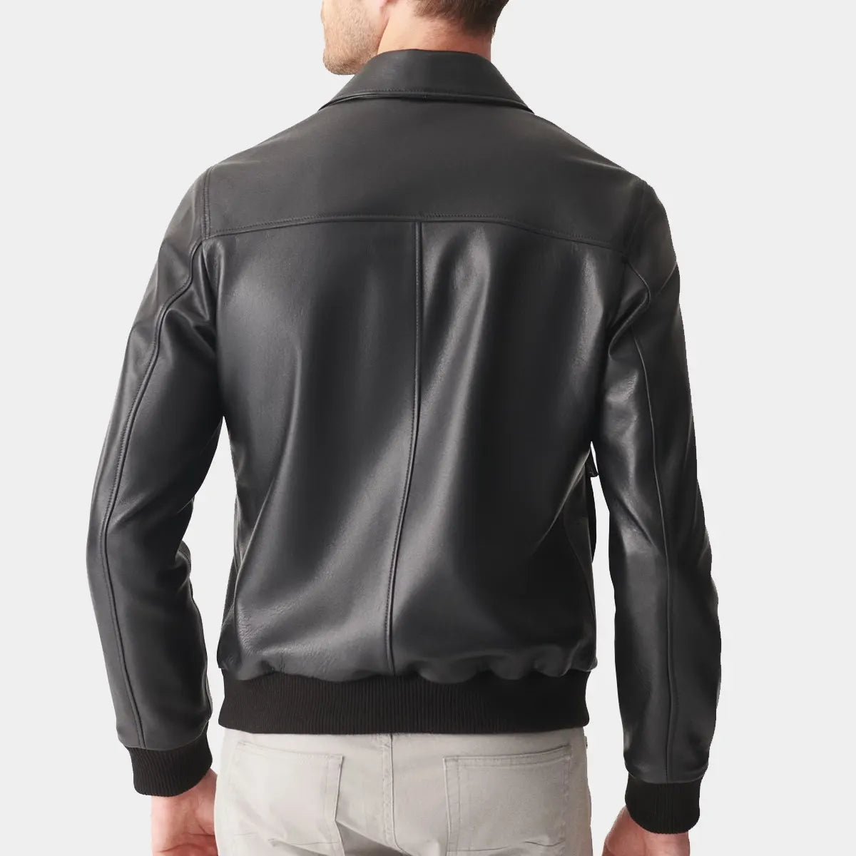 Men Black A2 Bomber Leather Jacket