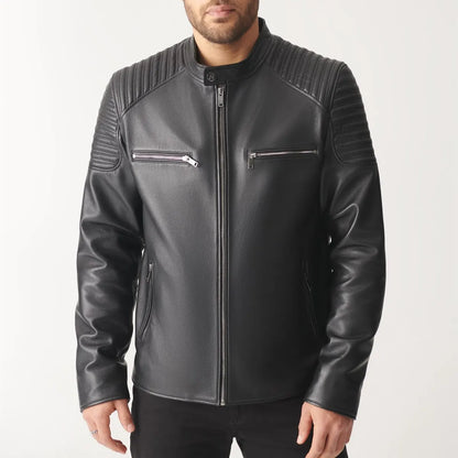 Genuine Black Leather Jacket men 