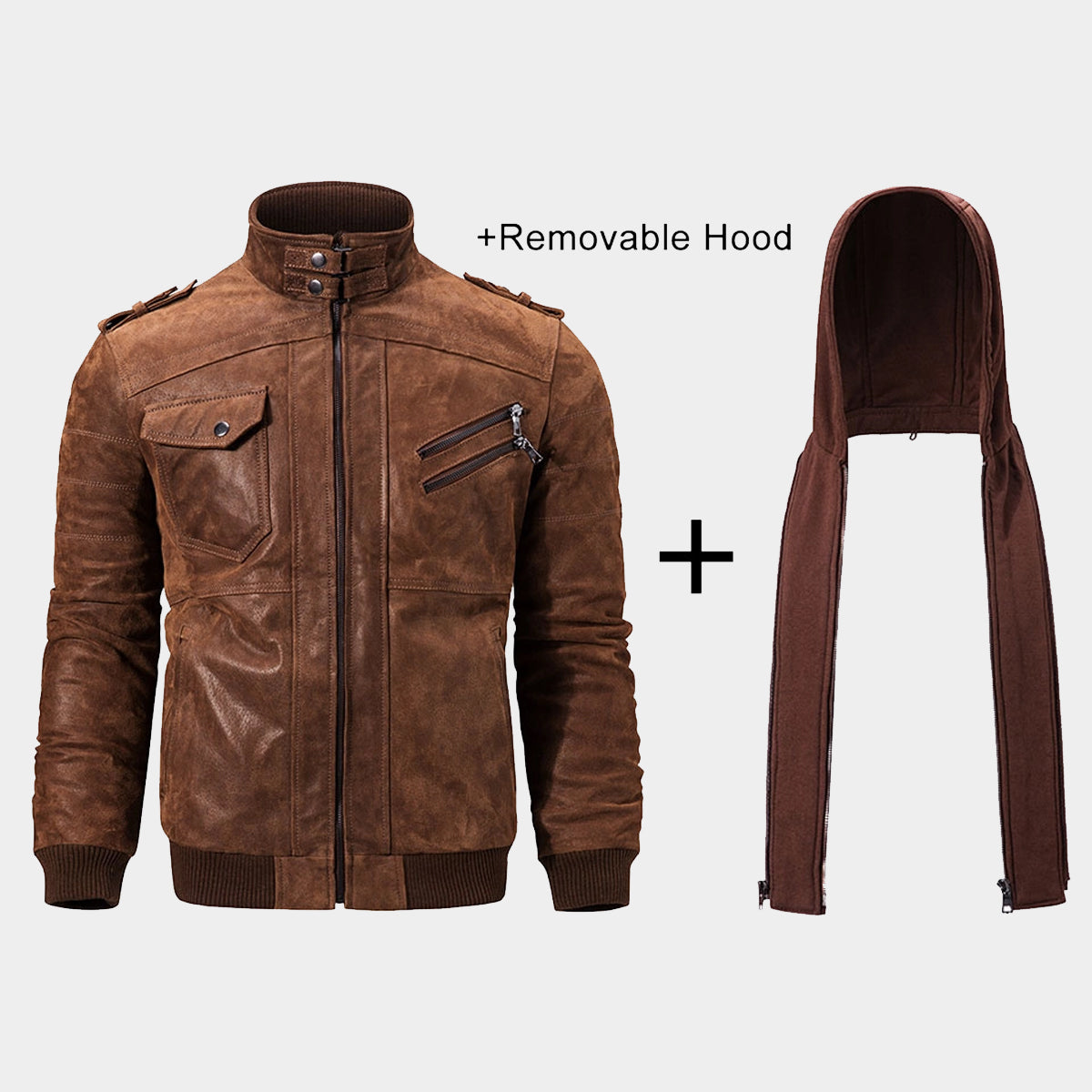 Seepskin Leather Jacket for men with hood