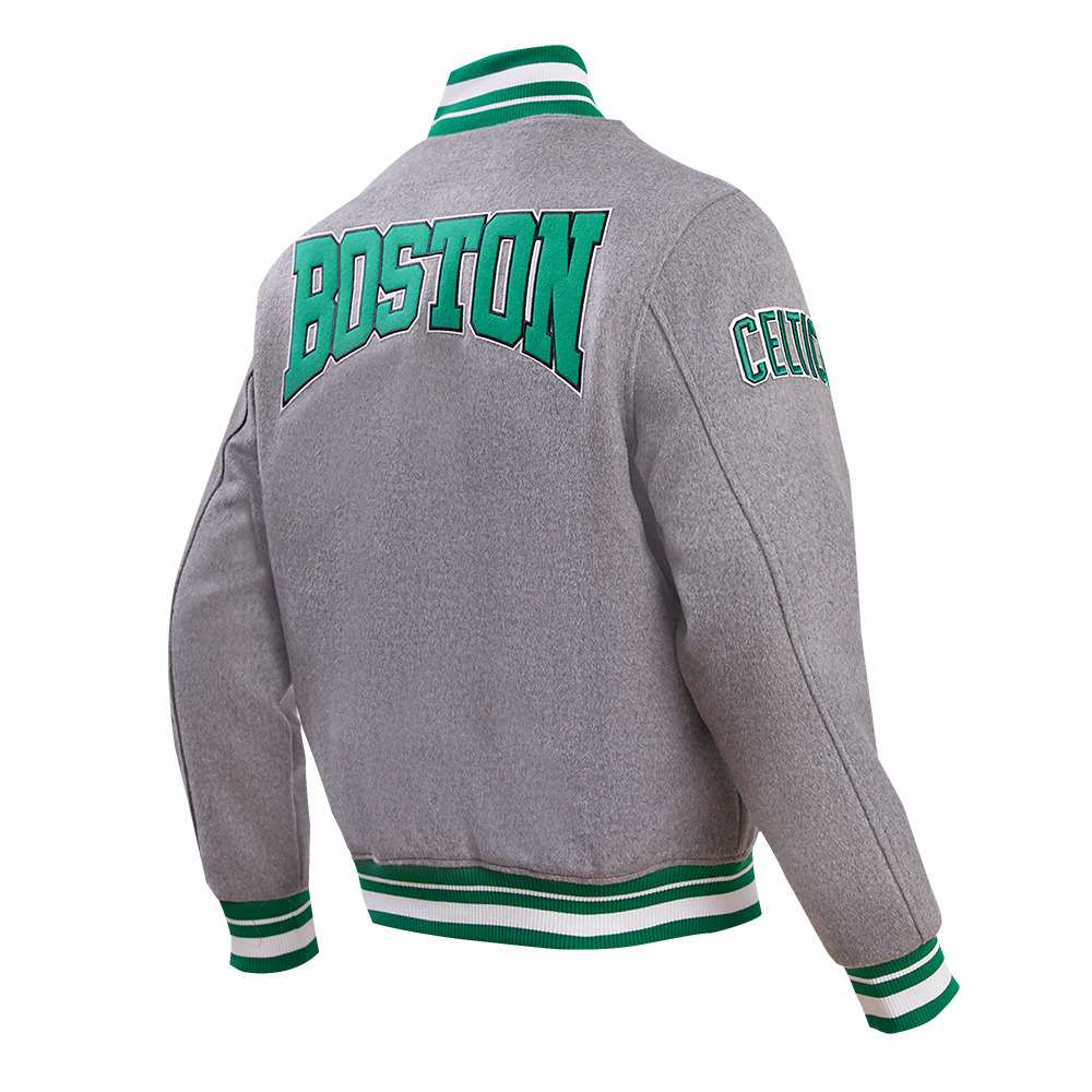 Boston Celtics Crest Emblem Wool Varsity Jacket