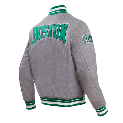 Boston Celtics Crest Emblem Wool Varsity Jacket