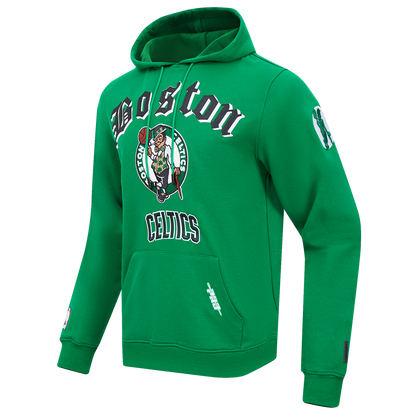 Boston Celtics Old English Mens Green Hoodie