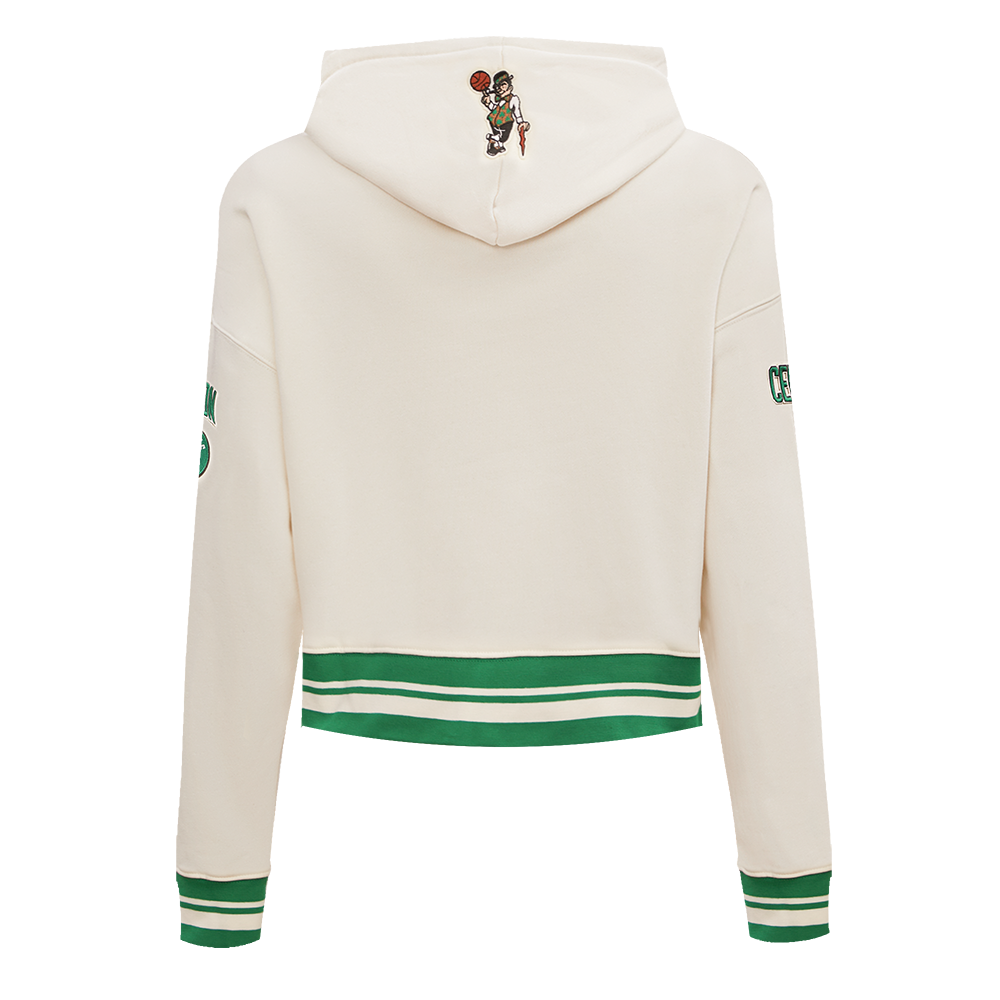 Boston Celtics Retro Classic Womens Cropped Hoodie