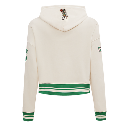 Boston Celtics Retro Classic Womens Cropped Hoodie