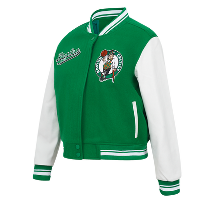 Boston Celtics Script tail Womens Varsity Jacket 