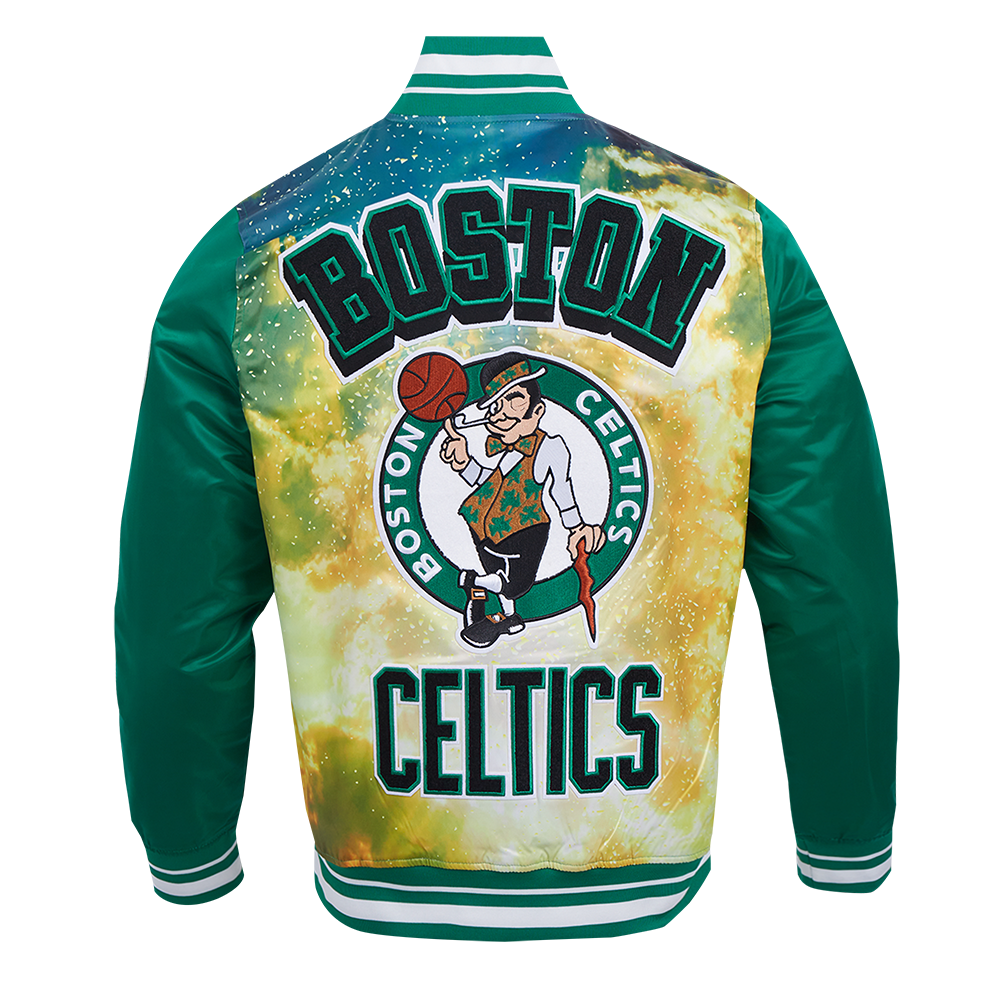 Boston Celtics Sublimated Mens Green Satin Jacket 