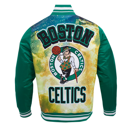 Boston Celtics Sublimated Mens Green Satin Jacket 