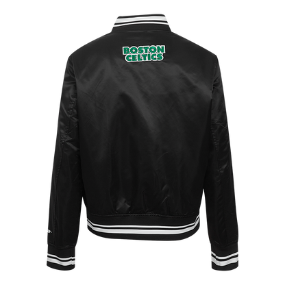 Boston Celtics Womens Script tail Satin Jacket