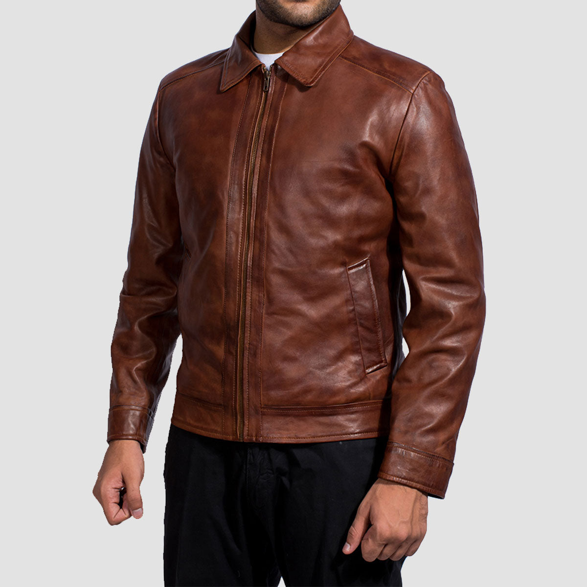 CAfe racer biker style leather jacket 