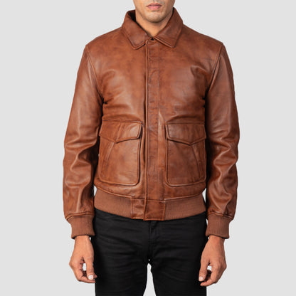 Men Brown Bomber Jacket 