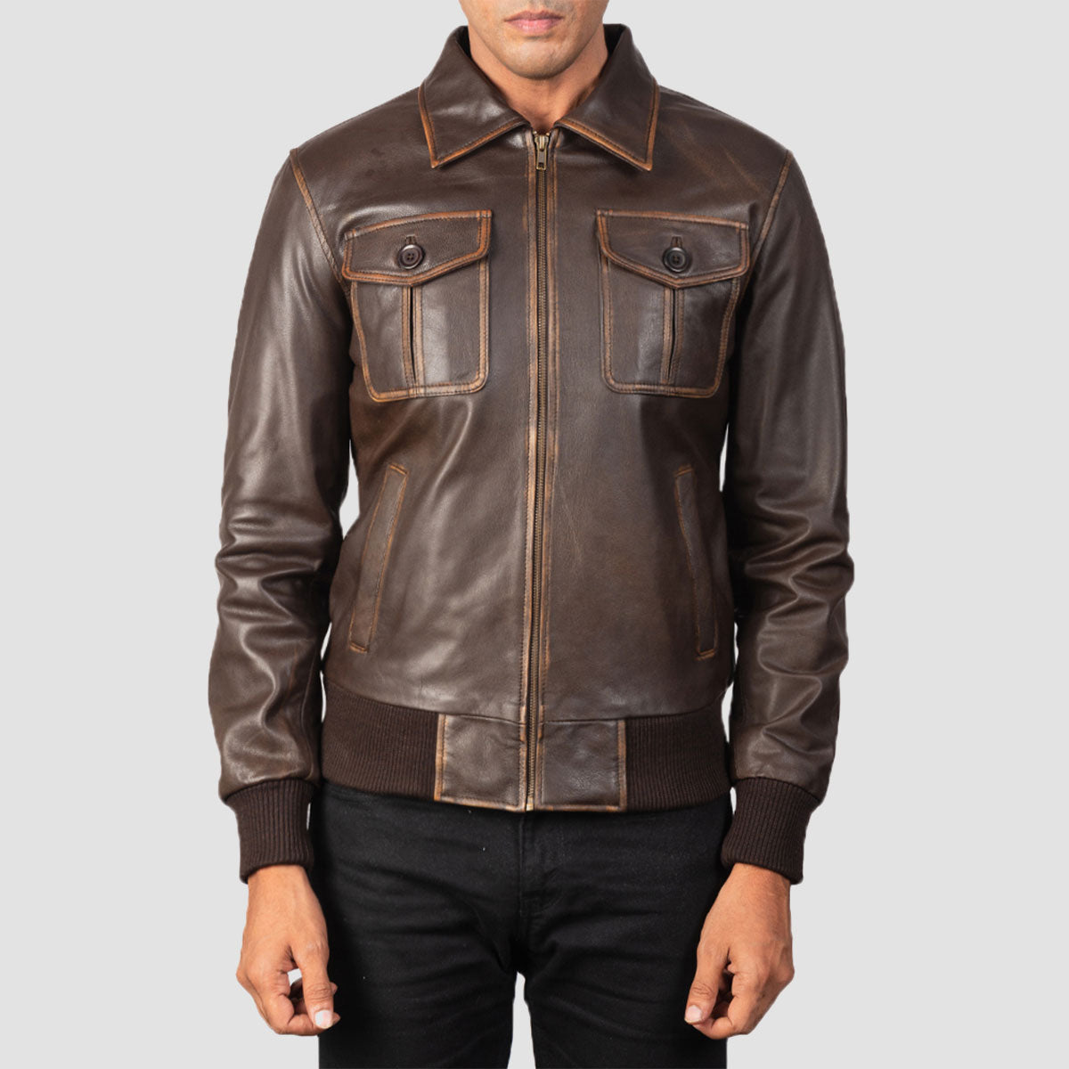 Brownbomberleatherjacketmen