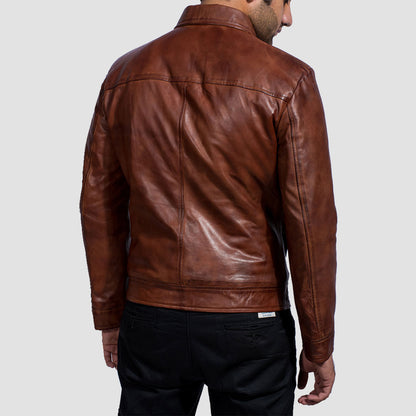 Vintage Brown Leather Jacket.