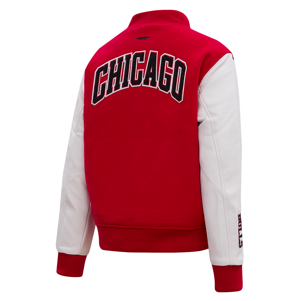 Chicago Bulls Red and White Varsity Jacket