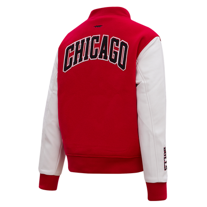 Chicago Bulls Red and White Varsity Jacket