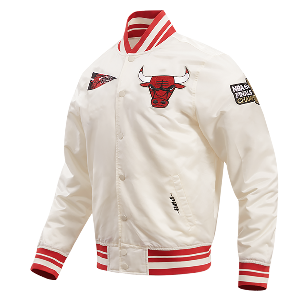 Chicago Bulls Retro Classic  White Satin Jacket