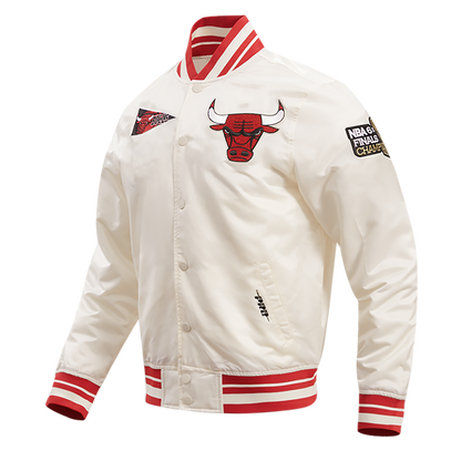 Chicago Bulls Retro Classic  White Satin Jacket