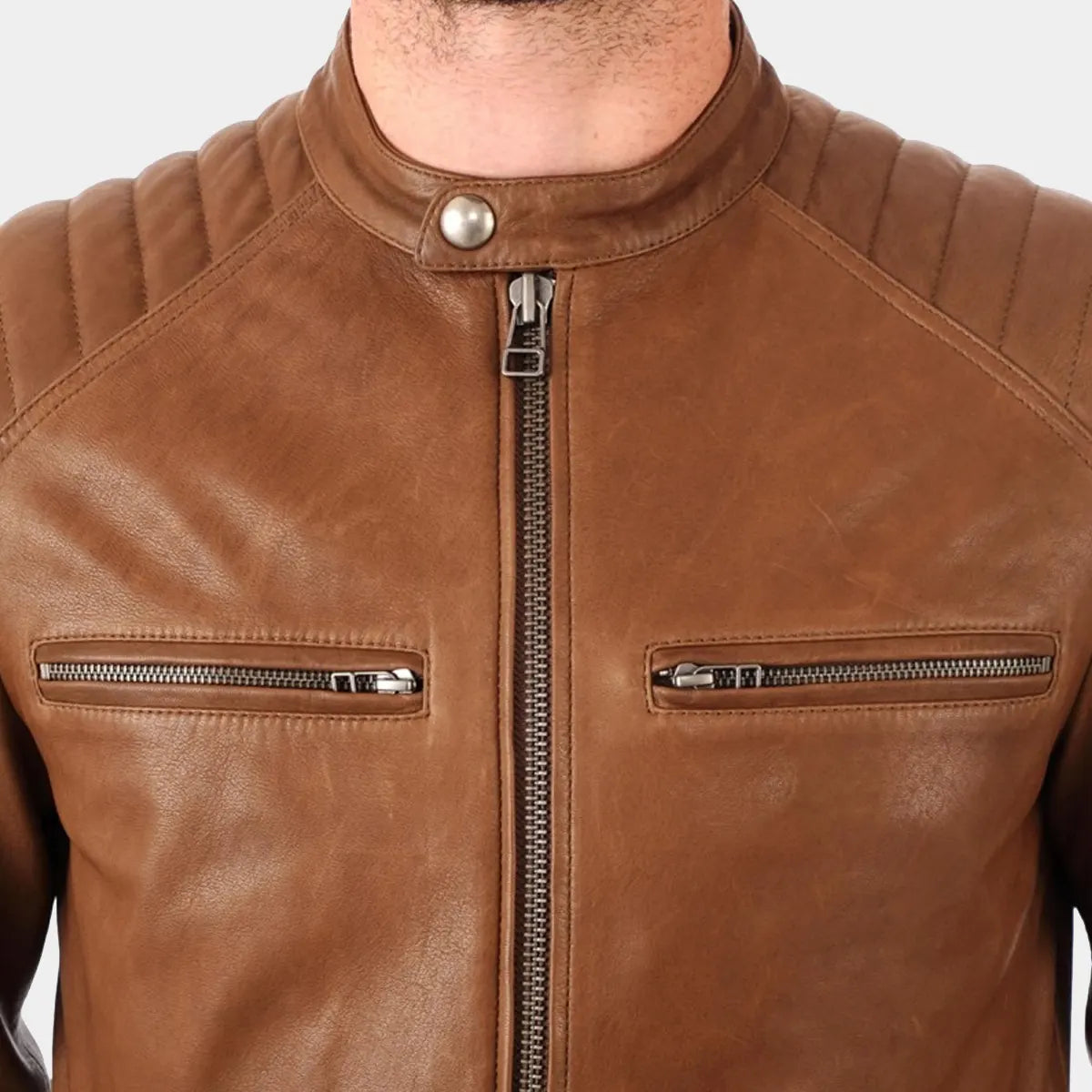 Vinyage Cafe racer Real Leather Jacket for men 