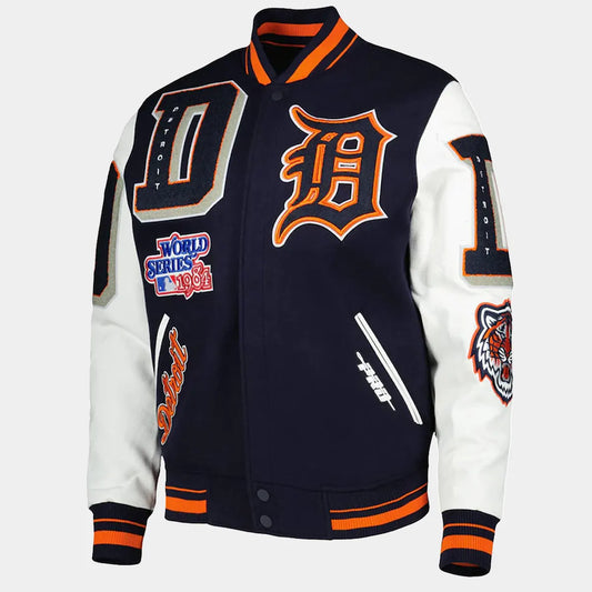 Detroit Tigers Mash Up Logo Varsity Jacket Men's