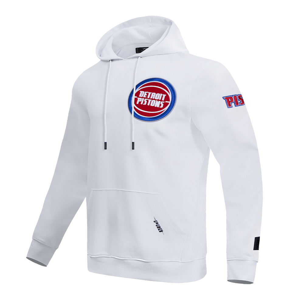 Detroit Pistons Classic Chenille Mens Hoodie (White)