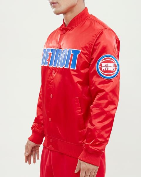 Detroit Pistons Classic Woodmark Mens Satin Jacket 