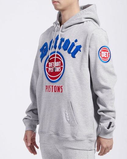 Detroit Pistons Old English Mens Hoodie (Grey)