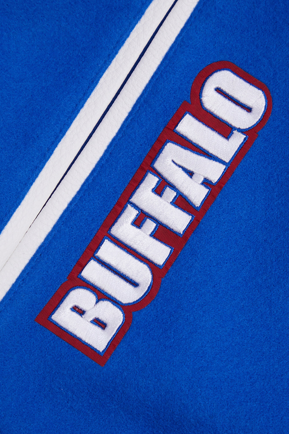 Buffalo Bills Retro Classic Men's Rib Wool Varsity Jacket Royal Blue Red