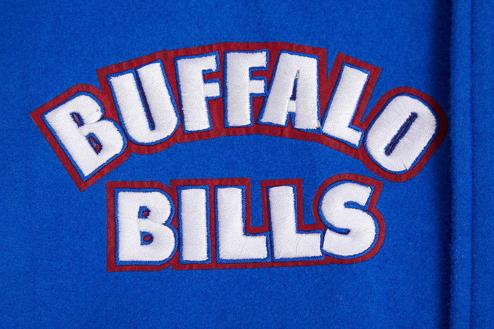 Buffalo Bills Retro Classic Men's Rib Wool Varsity Jacket Royal Blue Red