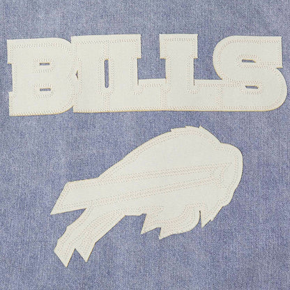 Buffalo Bills Varsity Blues Men's Denim Varsity Jacket Denim Linen