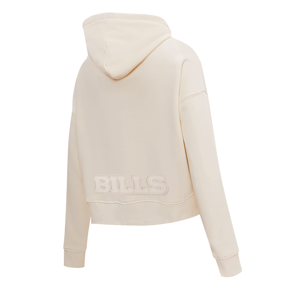 Buffalo Bills Neutral Cropped Women's PO Hoodie Eggshell