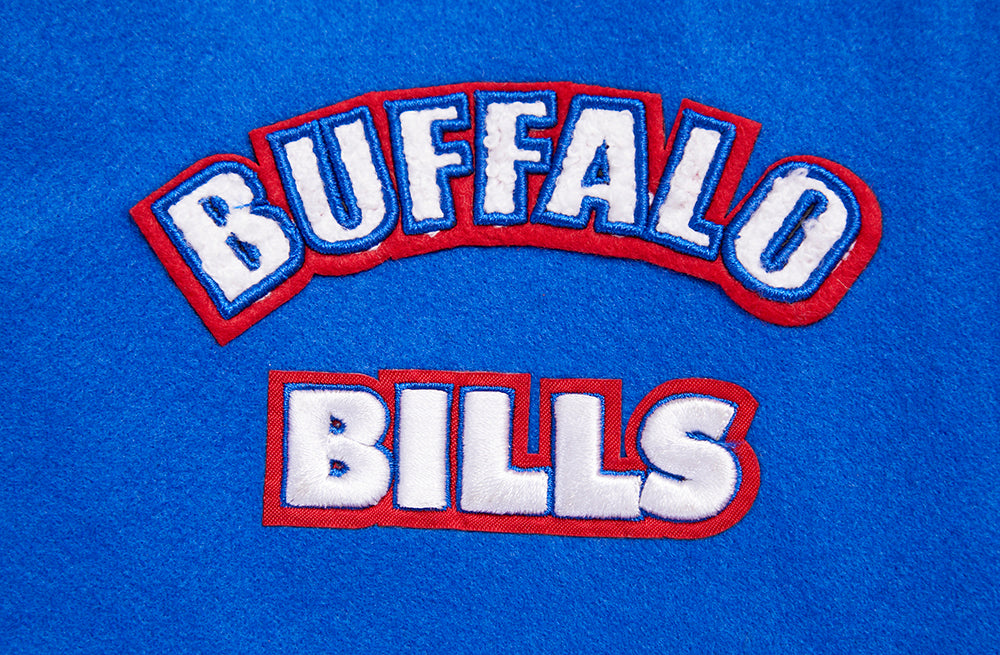 Buffalo Bills Retro Classic Women's Rib Wool Varsity Jacket Royal Blue