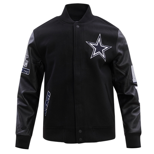 NFL Dallas Cowboys Classic Wool Mens Black Varsity Jacket