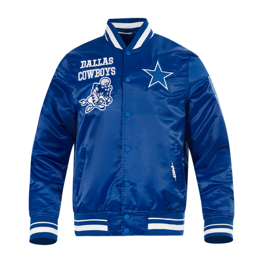 NFL Dallas Cowboys Retro Classic Men's Rib Satin Jacket Dodgers Blue