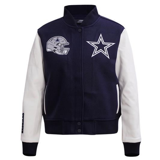 NFL Dallas Cowboys Classic Wool Women's Varsity Jacket (Midnight Navy/White)