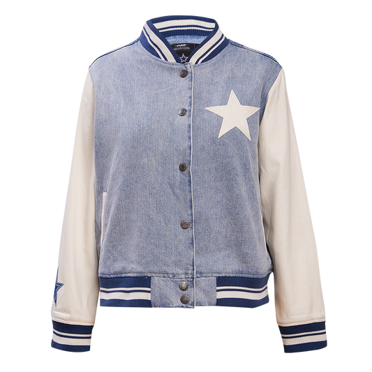 NFL Dallas Cowboys Varsity Blues Women Denim Varsity Jacket