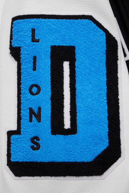 Detroit Lions Mashup Men Rib Wool Black Varsity Jacket