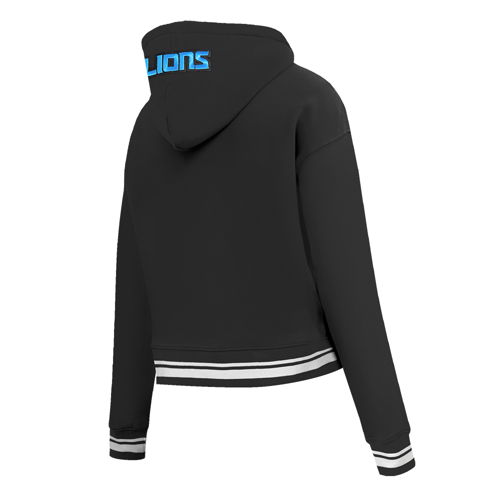 Detroit Lions Script Tail Women's Rib Cropped PO Hoodie