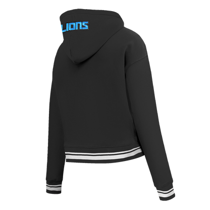 Detroit Lions Script Tail Women's Rib Cropped PO Hoodie