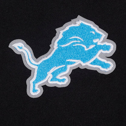 Detroit Lions Classic Womens Wool Varsity Jacket Black