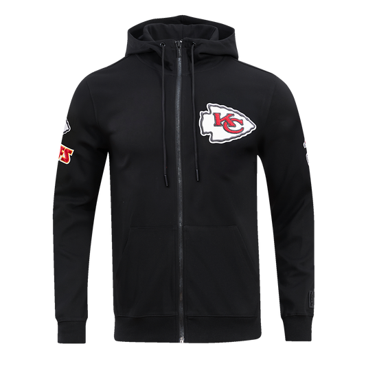 NFL Kansas City Chiefs Classic Chenille Men's Full-Zip Hoodie Black