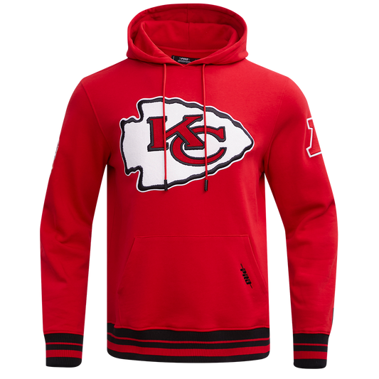 NFL Kansas City Chiefs Retro Classic Mens Red Rib PO Hoodie