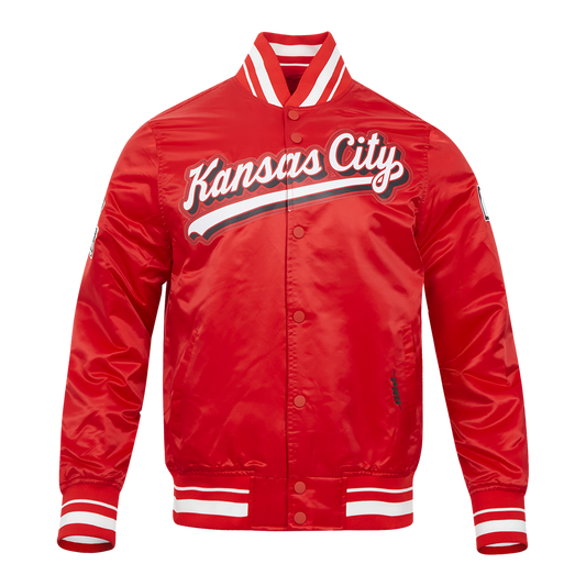 NFL Kansas City Chiefs Script Tail Men's Satin Jacket in Red