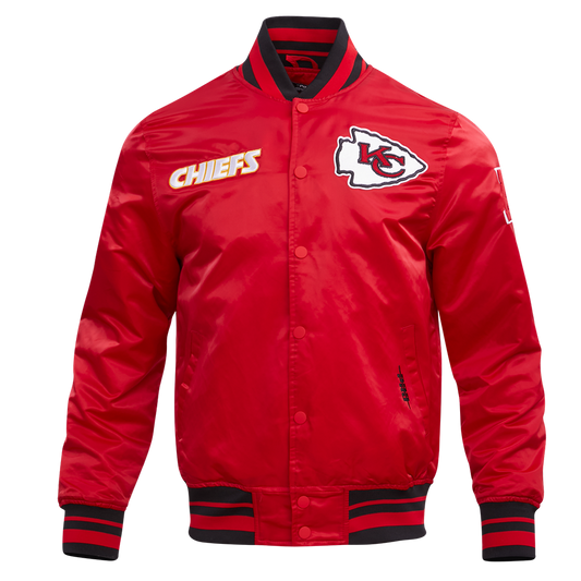 NFL Kansas City Chiefs Retro Classic Men Rib Satin Jacket Red/Black