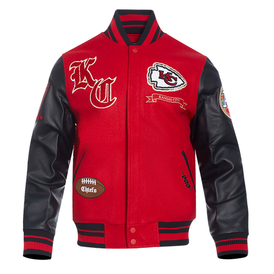 NFL Kansas City Chiefs Pro Prep Men Red Wool Varsity Jacket