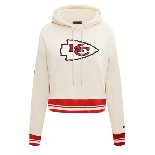 NFL Kansas City Chiefs Retro Classic Women Rib Cropped Hoodie