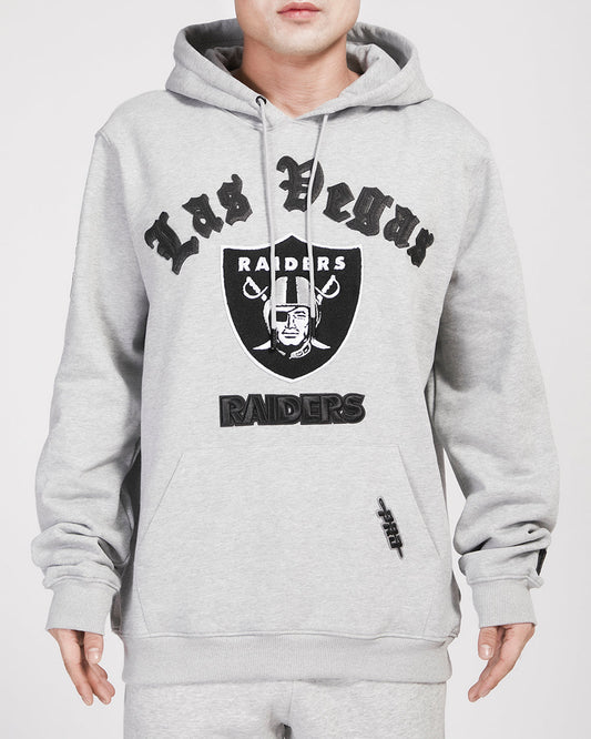 NFL Las Vegas Raiders Old English Men's Pullover Hoodie Grey